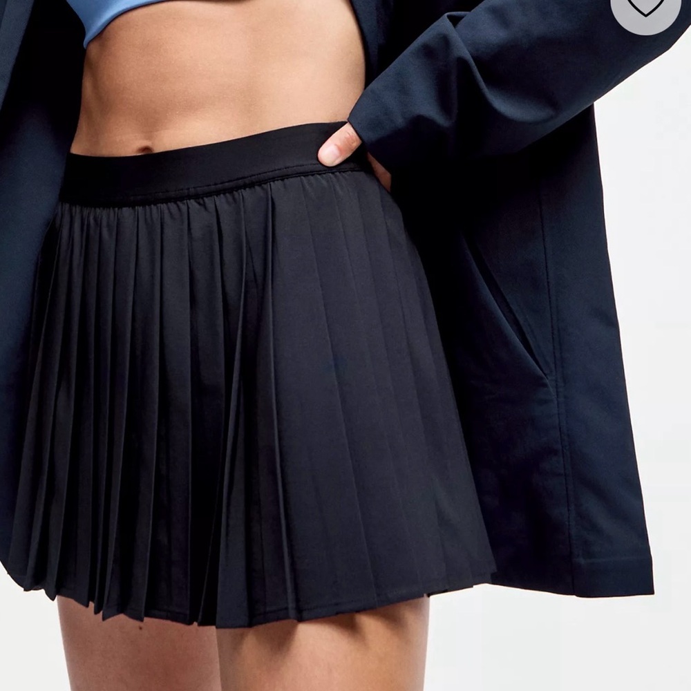 Lululemon High Rise Black Pleated Tennis Skirt